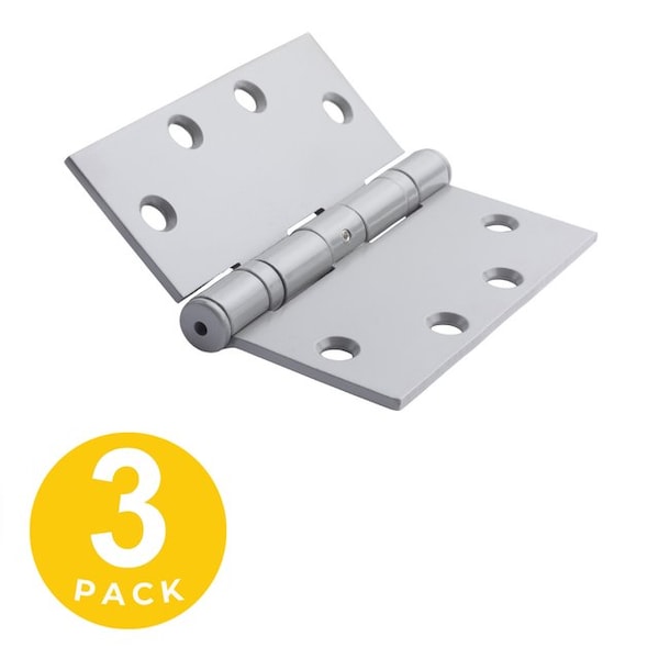 Global Door Controls 4.5 in Leaf W x 4.5 in Leaf H, Silver - CP4545BBNRP-USP-3