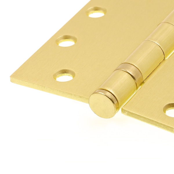 Prime-Line Door Hinge Commercial Smooth Pivot, 4-1/2 in. x 4-1/2 in. w/ Square Corners, Satin Brass 3 Pack - U 1156463