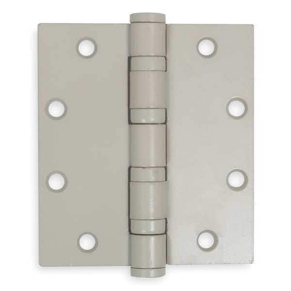 Zoro Select Door and Butt Hinge, Steel, Full Mortise Mounting, 1 3/4 in Leaf W x 4 1/2 in Leaf H, Gray Enamel - 3HUA3