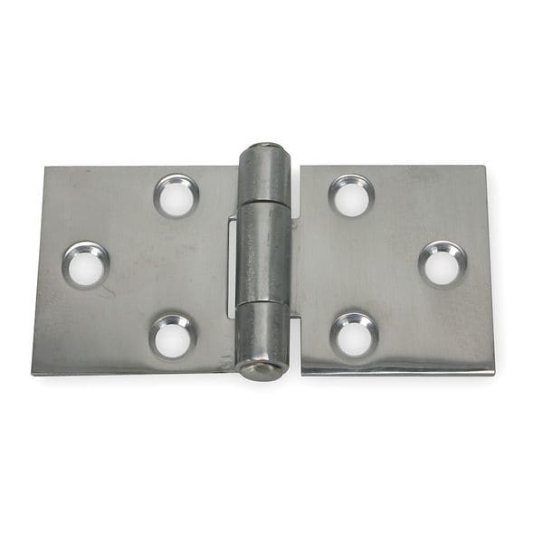 Zoro Select Door and Butt Hinge, Stainless Steel, Full Surface Mounting, 3 in Leaf W x 1 1/2 in Leaf H - 3HTT3
