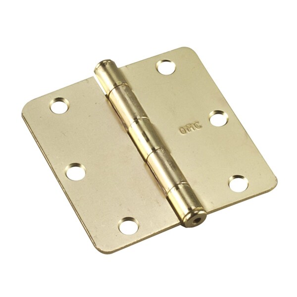 Richelieu 2Pack 3 12inch 89 mm Full Mortise Butt Hinge  14 Radius, Brass - 2821BB