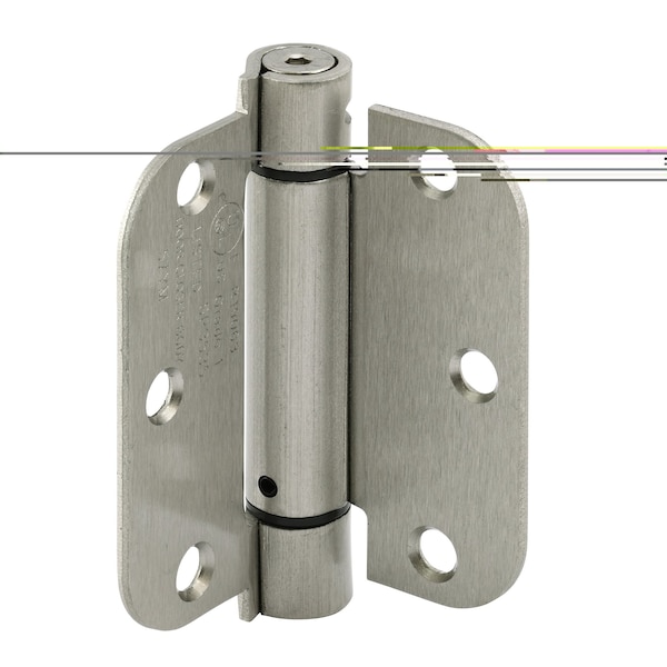 Prime-Line Door Hinge Commercial UL Adjust Self-Close, 3-1/2 in. with 5/8 in. Corners, Satin Nickel 3 Pack - U 1158953