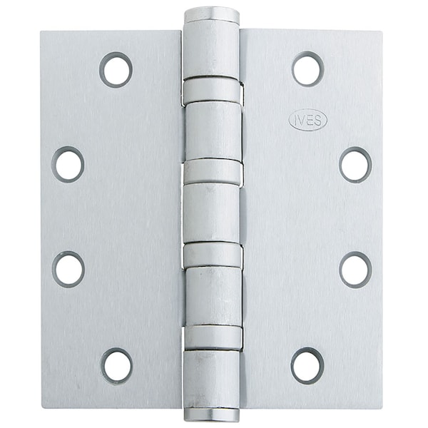 Ives Ball Bearing Butt Hinge, 5" x 4-1/2", Square, 652, NRP, Heavy - 5BB1HW 5.0X4.5 652 NRP