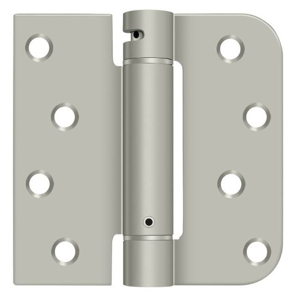 Deltana Right Hand 4" X 4" 5/8" Radius By Square Spring Hinge Satin Nickel - DSH4SR515-RH