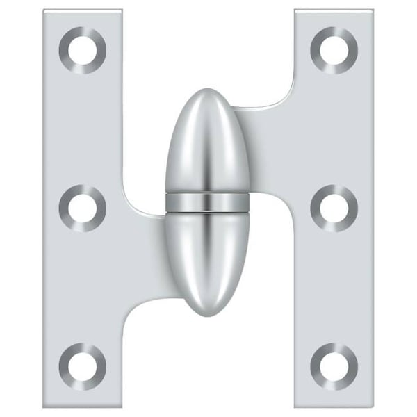 Deltana Bright Chrome Door and Butt Hinge, Holes per Leaf: 3 - OK2520U26-L