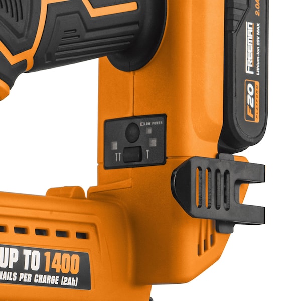 Freeman 20V Cordless 18G 2-In-1 Brad Nailer & Narrow Crown Stapler, Fasteners & Tool Bag - PE20V2118G2