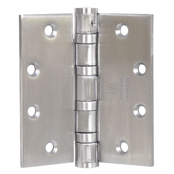 Mckinney Door and Butt Hinge, 304 Stainless steel, Full Mortise Mounting, 2 1/4 in Leaf W x 5 in Leaf H - T4A3386 BB NRP 5" X 4 1/2