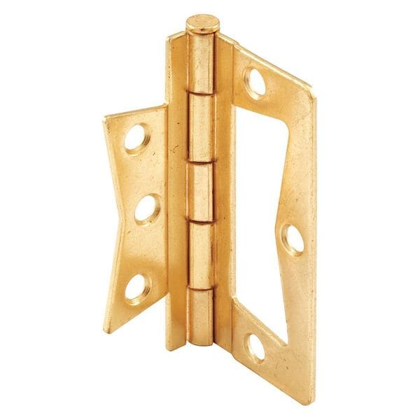Primeline Tools Door Hinge, Bi-Fold, Non Mortise Brass, PK2, 1" Leaf W x 3" Leaf H, Brass Plated - MP7335