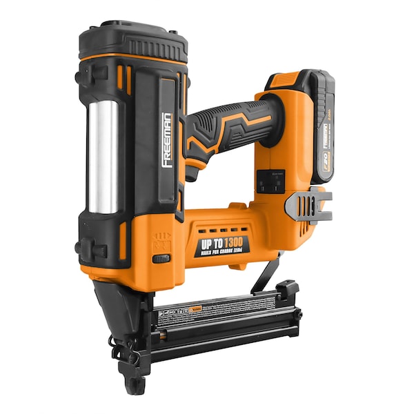 Freeman 20V Cordless 18G 1-5/8in Narrow Crown Stapler, Fasteners & Bag - PE20V9040