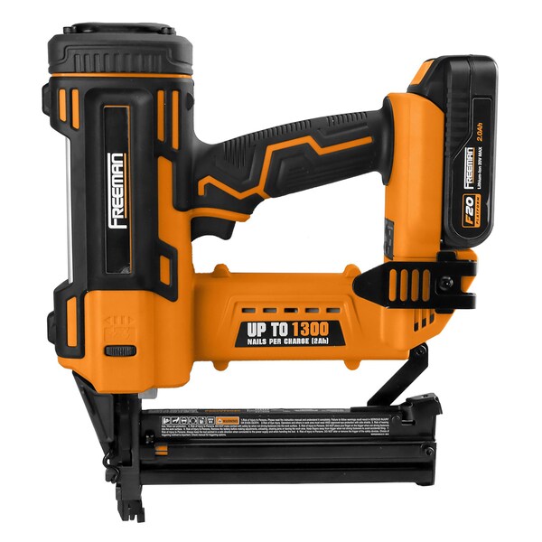 Freeman 20V Cordless 18G 1-5/8in Narrow Crown Stapler, Fasteners & Bag - PE20V9040
