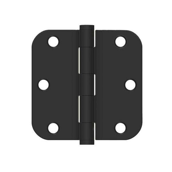 Deltana 3-1/2 x 3-1/2 x 5/8 Radius Steel Hinge Paint Black Finish - SS35R51B
