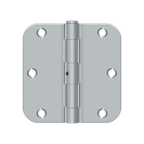 Deltana 3-1/2 x 3-1/2 x 5/8 Radius Hinge; Heavy Duty; Satin Chrome Finish - S35R5N26D