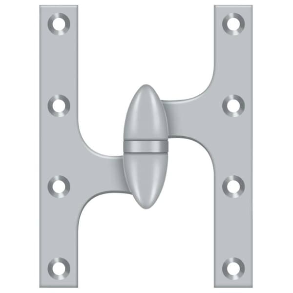 Deltana Satin Chrome Door and Butt Hinge, Holes per Leaf: 4 - OK6045B26D-L