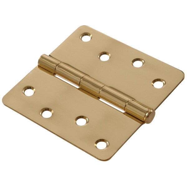 Ornatus Outdoors Carded Round Full Mortise Hinges, Solid & Brite Brass - 0.25 x 4 in. - OR3264893
