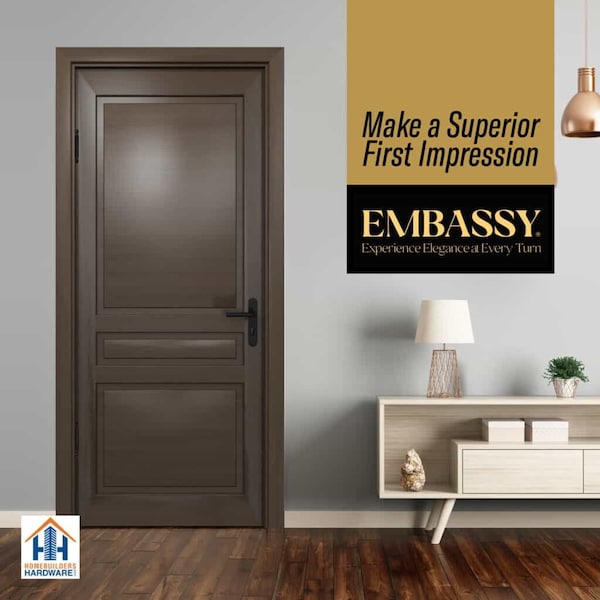 Embassy 3-1/2 x 3-1/2 Solid Brass Hinge, Flat Black Finish with Steeple Tips - 3535BBUS19S-1