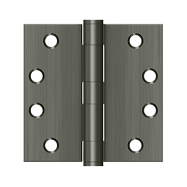 Dendesigns 4 x 4 x 0.625 in. Radius Hinge, Antique Nickel - DE796200