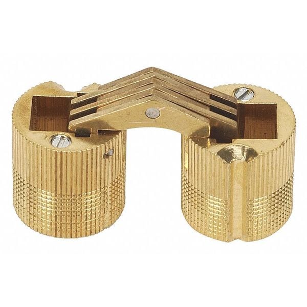 Soss Hidden Barrel Hinge, Brass, Full Mortise Mounting, 45/64 in Leaf W x 45/64 in Leaf H, Satin Brass - BH184