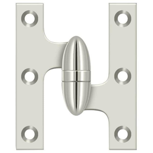 Deltana Bright Nickel Knuckle Hinge, Holes per Leaf: 3 - OK3025B14-R