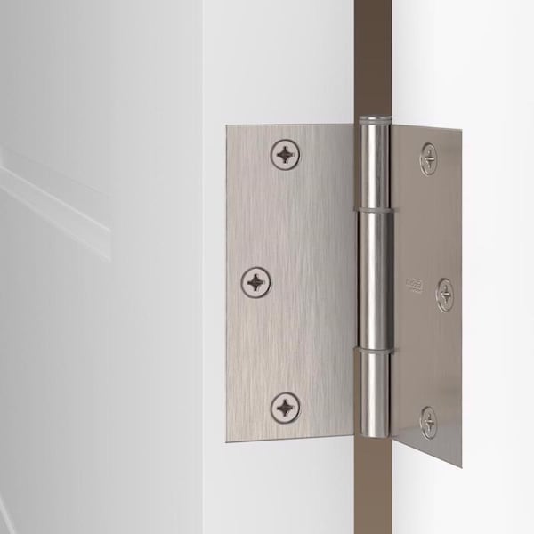 National Hardware National Hardware Squeak Guard 3.5 in. L Satin Nickel Door Hinge 3 pk - N830-448