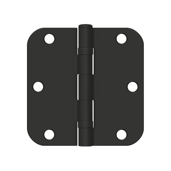 Deltana 3-1/2in x 3-1/2in x 5/8in Radius Hinge; Ball Bearing Paint Black Finish, PR - S35R5BB1B