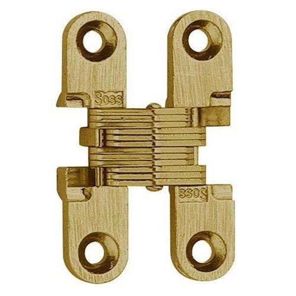 Pg Perfect 0.375 to 1.687 in. Light Duty Invisible Hinge for 0.5 to 0.625 in. Doors, Satin Brass - PG2030568
