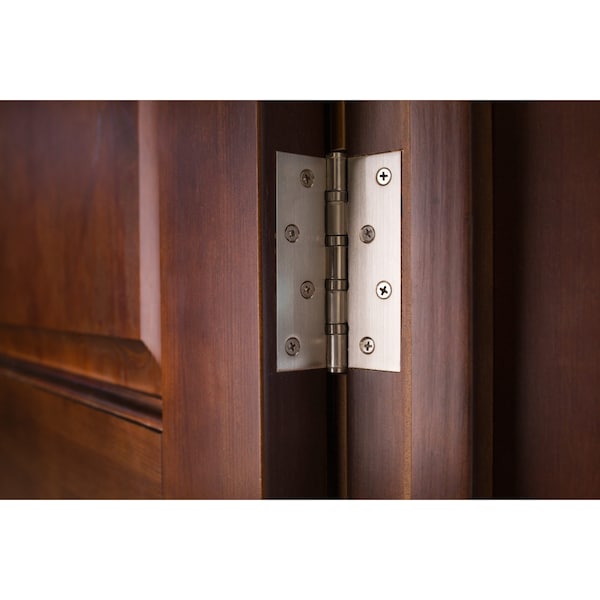 Richelieu 2Pack 3 12inch 89 mm Full Mortise Ball Bearing Butt Hinge, Black - 4821FBB