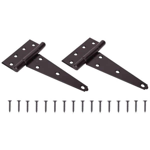 Prosource T-Hinge, Steel, Black, Fixed Pin, 180 deg Range of Motion, 96 Pair lb - HTH-B06-C2PS