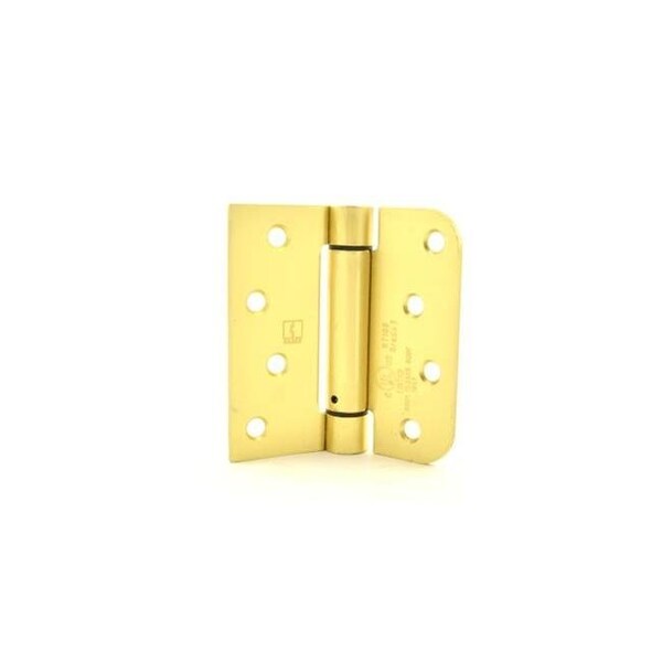 Hager Hager 175444 4 x 4 in. Square by 0.625 in. Radius Corner Steel Full Mortise Residential Spring Hinge; No. 118766 Satin Brass - 175444
