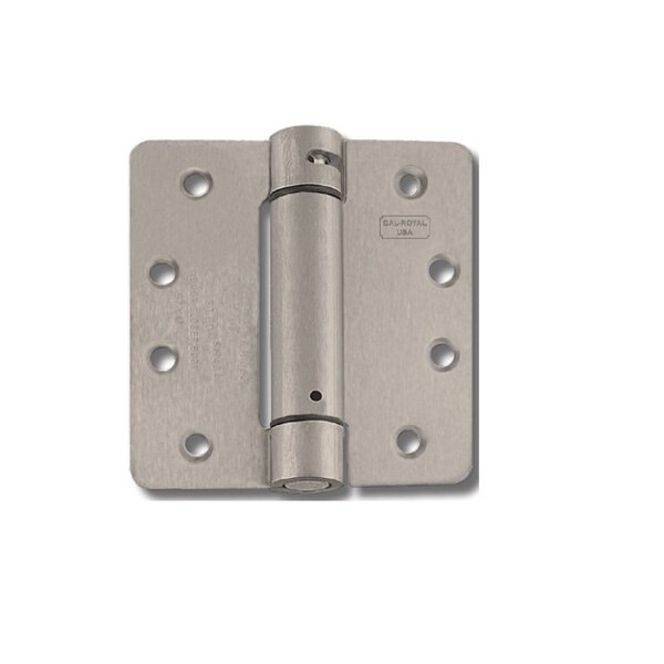 Cal-Royal 4 x 4 Full Mortise, 1/4 Radius Round Corner, Spring Hinge, .110 Gauge, US15 Satin Nickel - NEWSH44R-15