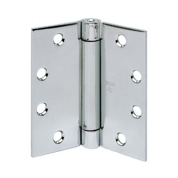 Best Hinges 4-1/2in x 4in Spring Hinge # 420923 Satin Chrome Finish - 2060R412426D