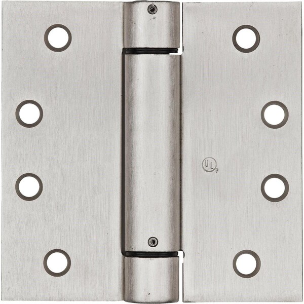 National 4 In. Satin Nickel Square Spring Door Hinge - N350801