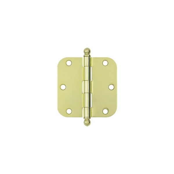 Deltana S35R53-BT Ball Tip 5/8 Radius Hinge Polished Brass, 10PK - S35R53-BT-XCP10