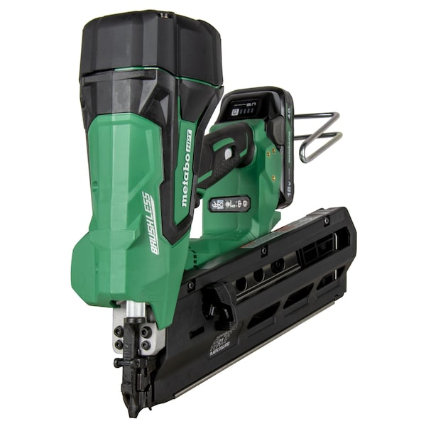 Metabo Hpt 18V MV Cordless 21 Degree 3-1/2in Plastic Strip Framing Nailer w/Round Head 1 x 4.0Ah - NR1890DRSTM