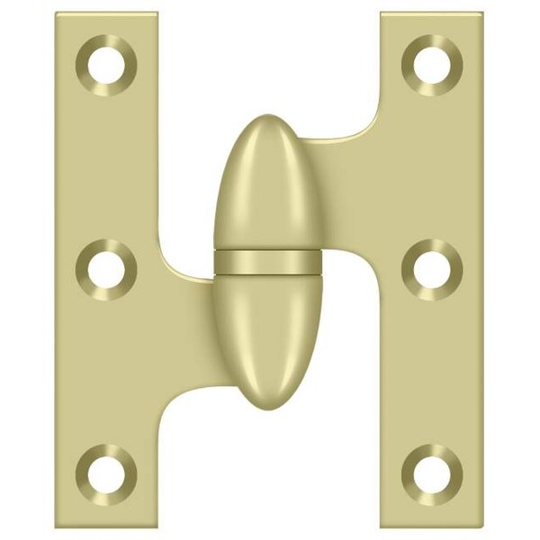 Deltana Bright Brass Door and Butt Hinge - OK2520U3UNL-L