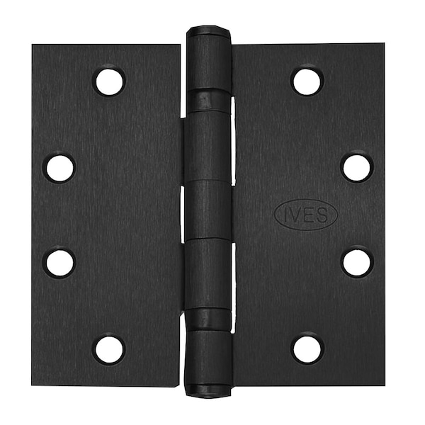 Ives 5-Knuckle Ball Bearing Hinge, Heavy Weight, 4-1/2-in x 4-1/2-in, 8 -Wire, Matte Black Finish - 5BB1HW 4.5X4.5 F-BLK TW8 CON