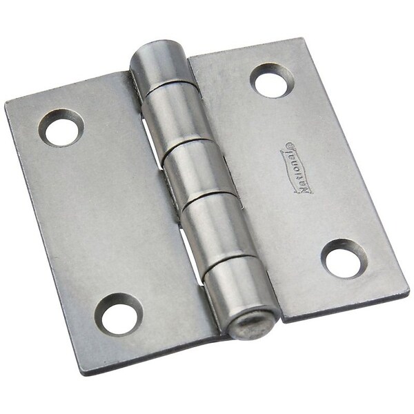 National Hardware Utility Hinge, 2 in W Frame Leaf, 0.077 in Thick Frame Leaf, Steel, Steel, Riveted Pin, 38 lb - N140-368