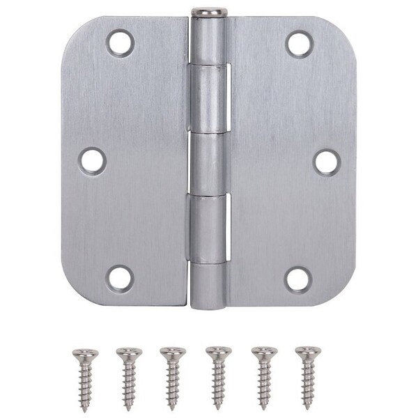 Prosource Door Hinge, Steel, Satin Chrome, Loose Pin, 180 deg Range of Motion, Screw Mounting - 20347SCX