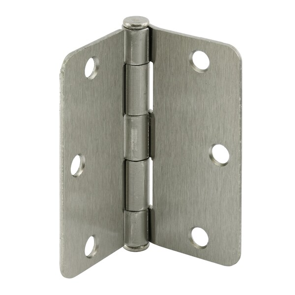 Prime-Line Door Hinge Residential Smooth Pivot, 3-1/2 in. with 1/4 in. Corners, Satin Nickel 12 Pack - U 11505512
