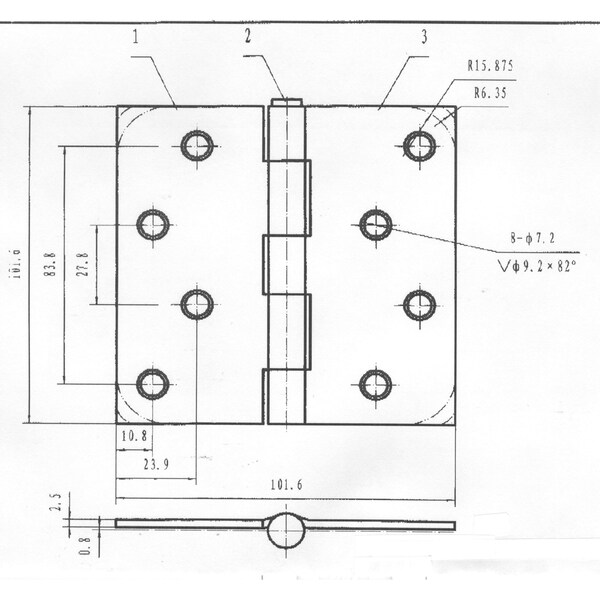 Richelieu 2Pack 4inch 102 mm Full Mortise Butt Hinge, Black - 1822FBNRPB