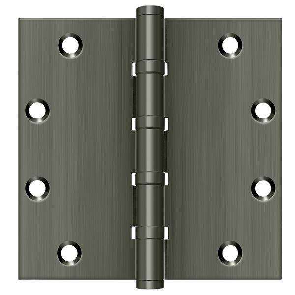 Deltana Antique Nickel Square Ball Bearing Hinge, Holes per Leaf: 4 - DSB55B15A