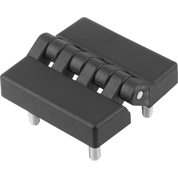 Kipp Hinge W. Fastening Screw 48X48, Thermoplastic Black, A1=15, A2=15, A3=24, A4=24 - K1006.05241515