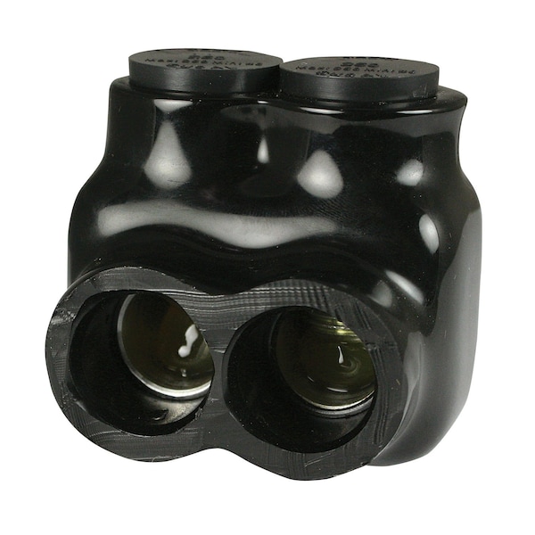 Asi 2 Port, Multi Tap Connector 6 AWG- 250 MCM, 600 Volt, Black Insulation, Single Side Wire Entry - AICS250-2