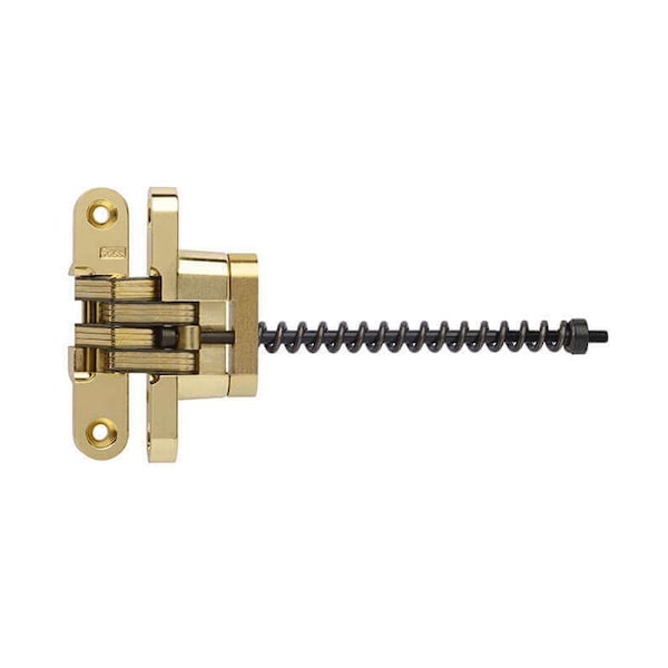 Soss 3/4in x 3-3/4in Medium Duty Invisible Hinge for 1-1/8in Doors Bright Brass Finish - 212ICUS3