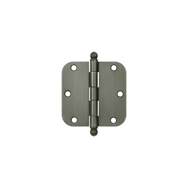 Deltana S35R515A-BT Ball Tip 5/8 Radius Hinge Antique Nickel, 10PK - S35R515A-BT-XCP10