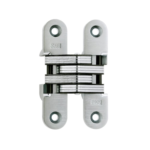 Universal Industrial Soss 1" x 4-5/8" Medium Duty Invisible Hinge for 1-3/8" Doors Satin Chrome Finish - 216US26D