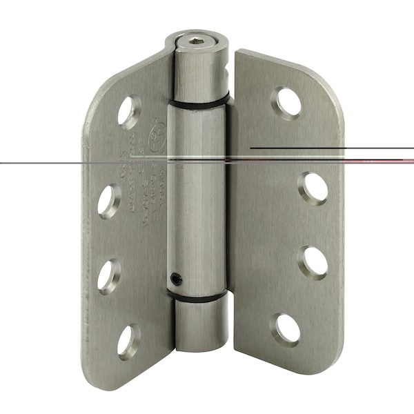 Prime-Line Door Hinge Commercial UL Adjust Self-Close, 4 in. w/ Square & 5/8 in. Corners, Satin Nickel 3PK - U 1159053