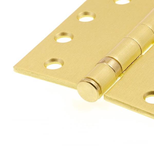Prime-Line Door Hinge Commercial Smooth Pivot, 4 in. x 4 in. with Square Corners, Satin Brass 3 Pack - U 1156363