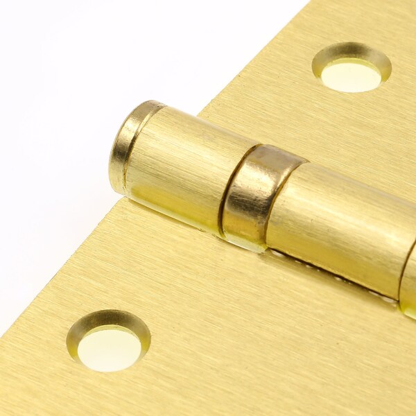Prime-Line Door Hinge Commercial Smooth Pivot, 4 in. x 4 in. with Square Corners, Satin Brass 3 Pack - U 1156363
