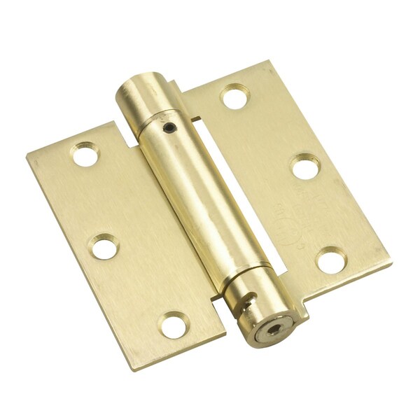 Richelieu 3 12inch 89 mm Full Mortise Adjustable Spring Hinge, Brass - 5821BR