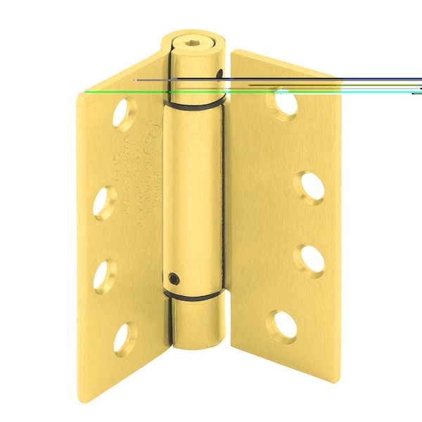 Prime-Line Door Hinge Commercial UL Adjust Self-Close, 4-1/2 in. with Sq. Corners, Satin Brass 3 Pack - U 1158463